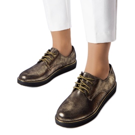 Brogues aus Goldbrokat von Cemetery golden
