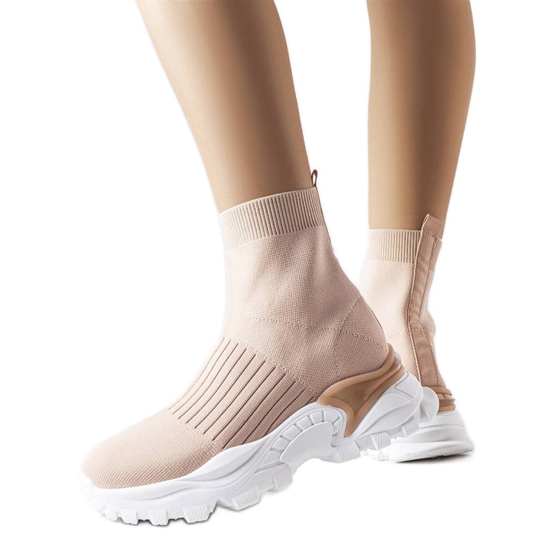 Beigefarbene Sneakers mit elastischem Obermaterial von Antonio