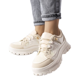 Beigefarbene Halbschuhe mit Protektor von Via