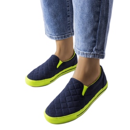 Marineblaue, gesteppte Slip-On-Sneaker von Balsamo
