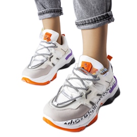 Weiße Sneakers aus kombinierten Materialien von Donalina