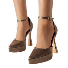 Olivgrüne High-Heel-Pumps von Lowell