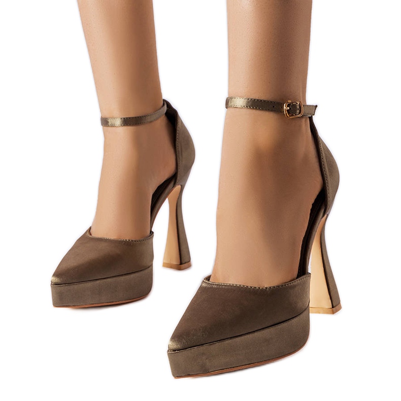 Olivgrüne High-Heel-Pumps von Lowell