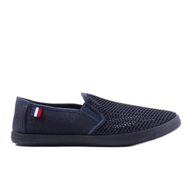 Marineblaue, durchbrochene Herren-Sneaker von Garibaldi