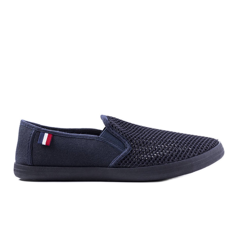 Marineblaue, durchbrochene Herren-Sneaker von Garibaldi