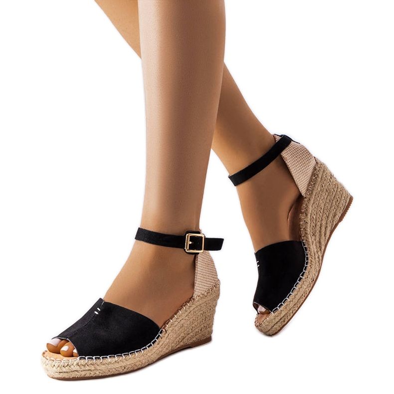 BM Schwarze Espadrilles mit Keilabsatz von Lauderdale