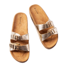 Goldene Flip-Flops mit Cincinna-Korksohle