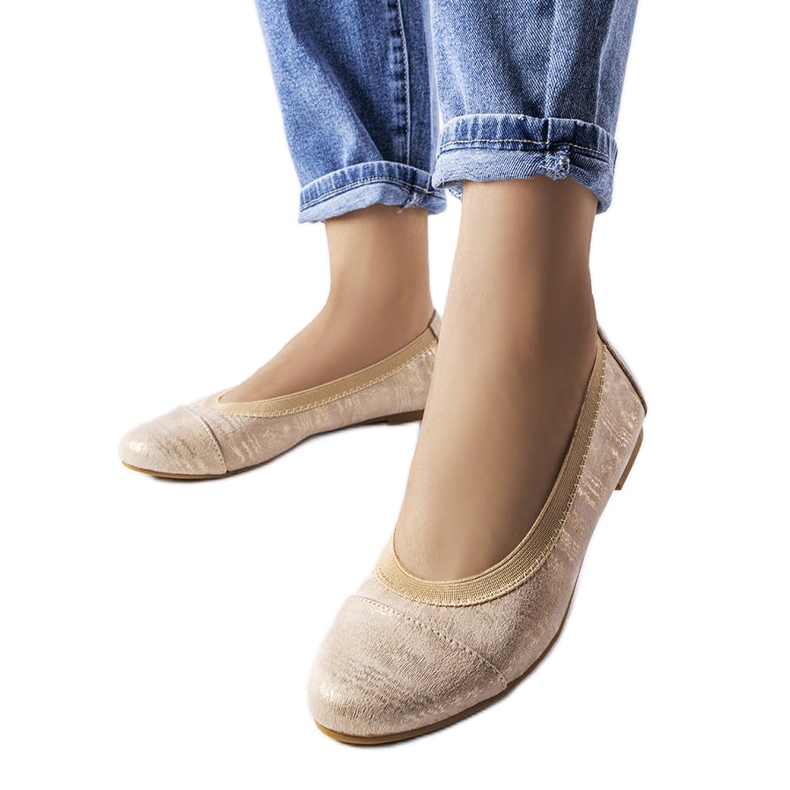 Ballerinas in Beige-Metallic von Crummit