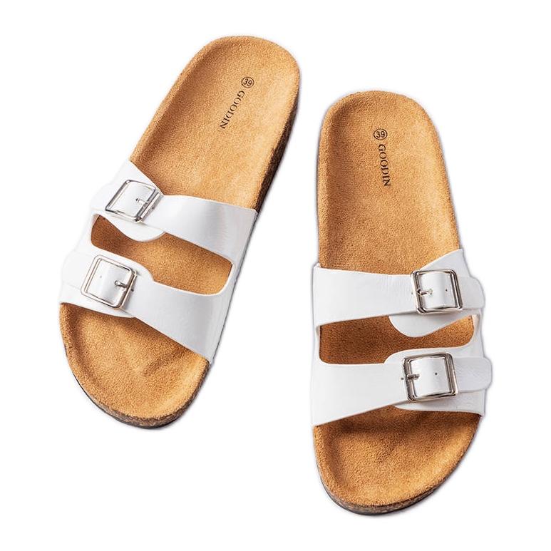 Cincinna-Slider mit weißer Korksohle