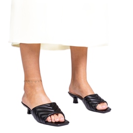 Schwarze Sandalen mit niedrigem Absatz von Launay