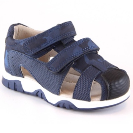 News 5909 Sommersandalen für Jungen mit Klettverschluss, Marineblau-Camouflage