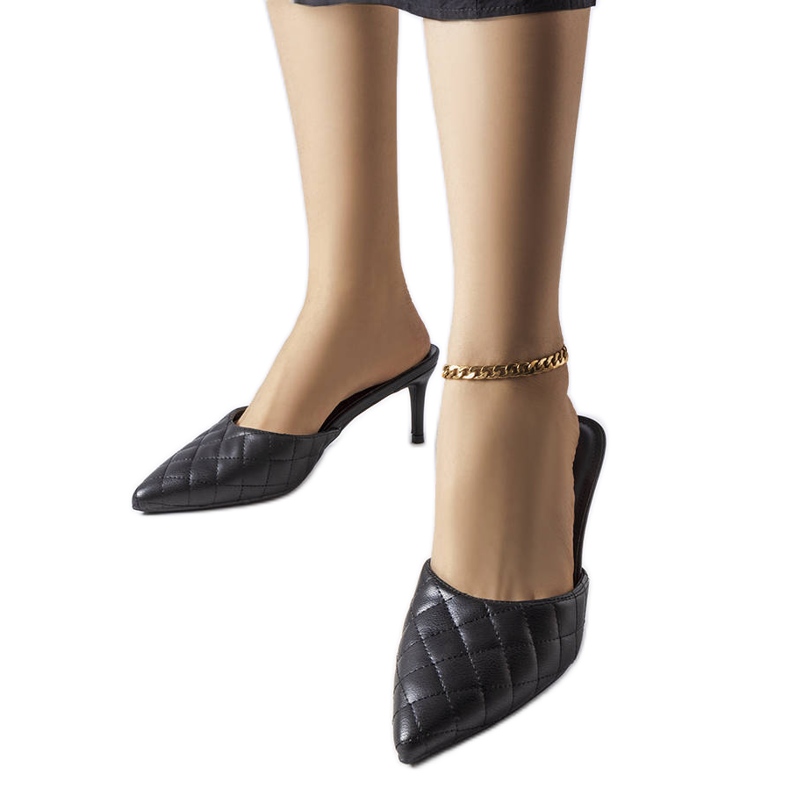 Schwarze gesteppte Flip-Flops von Lambert