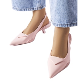 Rosa Sandalen mit niedrigem Absatz von Gougeon