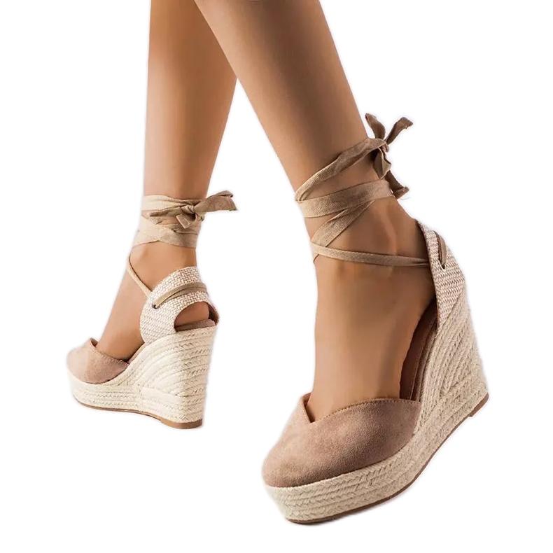 Braune Espadrilles mit Keilabsatz von Dubois