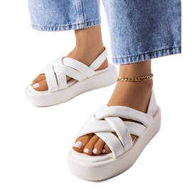 Hufeisenweiße Plateausandalen