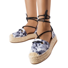 Schwarze Plateau-Espadrilles zum Schnüren von Duffet