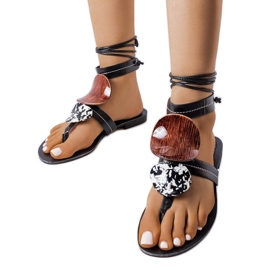 Schwarze dekorative Sandalen von Moines