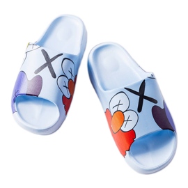 BM Blaue Flip-Flops mit Aufdruck