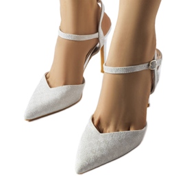 Gallia Silber glänzende Absätze