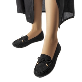 Schwarze Slipper mit Schleife von Grasselli