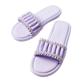 Lila Sandalen mit Zirkonias von Anapor violett