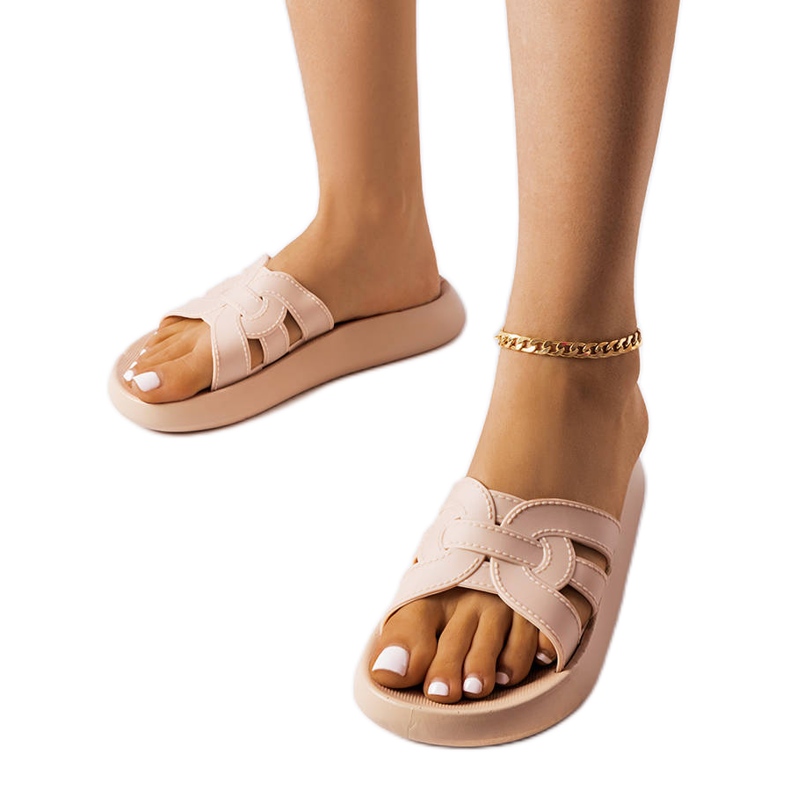 Beige Gummipantoffeln von Coudert