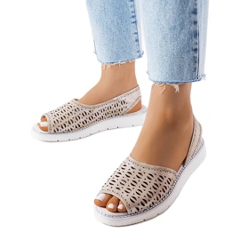 Rainy silberne durchbrochene Sandalen silber-