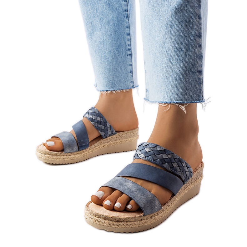 Blaue Keilsandaletten von Boston