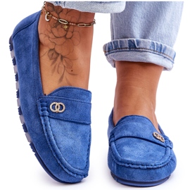 Blaue Castelo-Slipper aus Wildleder