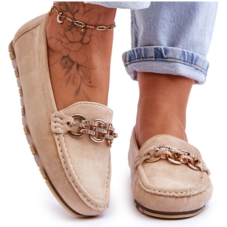 Damen-Loafer aus Wildleder Beige Sorento