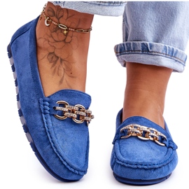 Blaue Sorento Damen-Loafer aus Wildleder