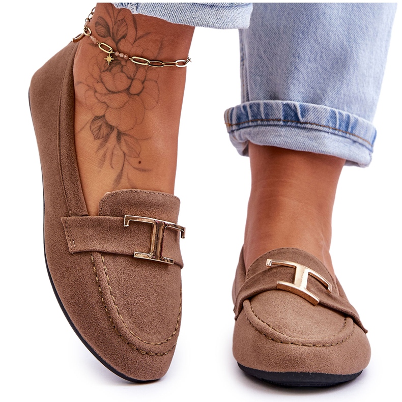 Carly Beige klassische Slip-on-Loafer