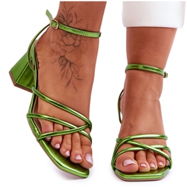 Modische grüne Felisa-Sandalen mit hohem Absatz