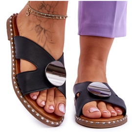 Vinceza Schwarze Kenley-Flat-Heels für Damen