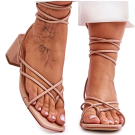 Gebundene Sandalen Beige High Heels Secret Love