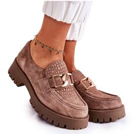 Modische Wildleder-Loafer, hellbraun