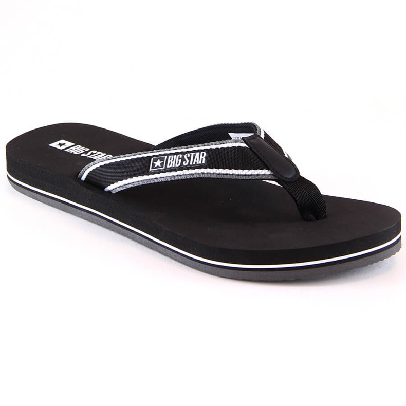 Schwarze flache Flip-Flops Big Star JJ274A377