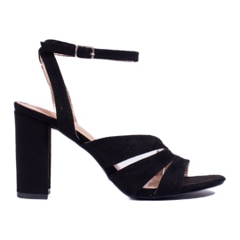 Schwarze Blocksandalen von Shelovet