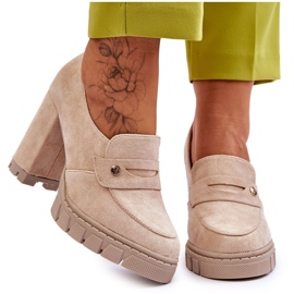 Vinceza Elegante Wildleder High Heels Beige Mintore