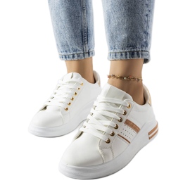 Weiße Sneaker von Lanoie mit Plateau