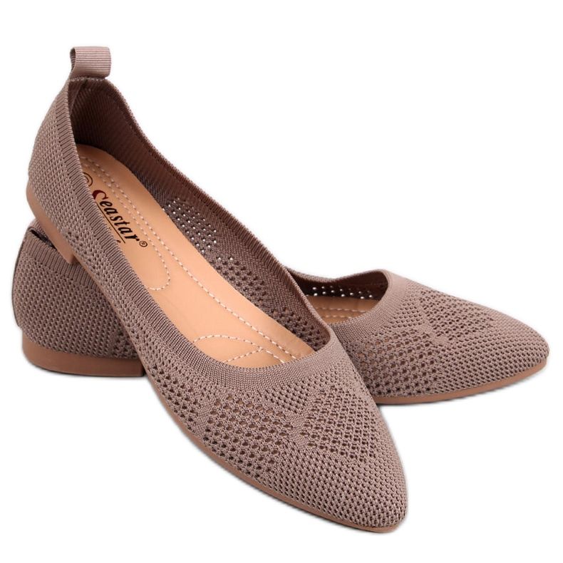 Forlani Khaki Durchbrochene Ballerinas braun