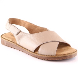T.Sokolski Muya 422213 beige Ledersandalen mit Klettverschluss