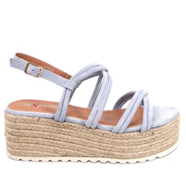 BM Altman Blaue Espadrilles mit Keilabsatz
