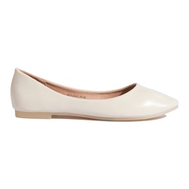 Beige Ballerinas für Damen aus Öko-Leder Shelovet