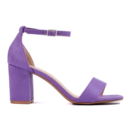 Lila Wildleder-Blocksandalen von Shelovet