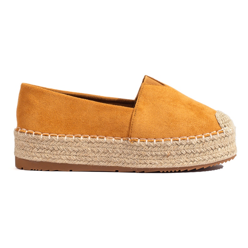 Damen-Espadrilles aus Wildleder auf der Kamelplattform von Shelovet braun