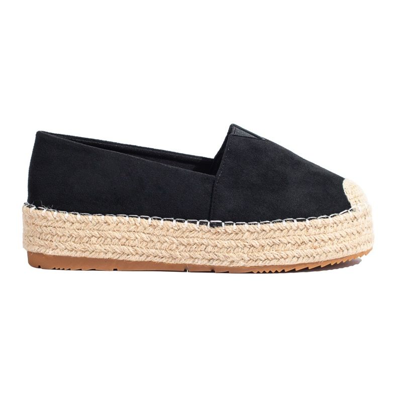 Damen-Plateau-Espadrilles aus Wildleder Shelovet in Schwarz