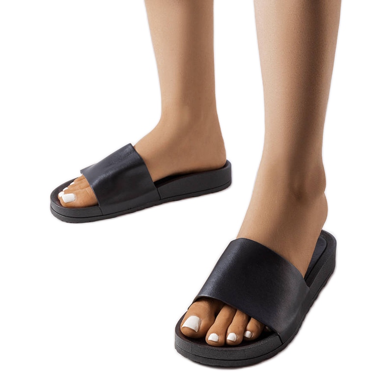 Schwarze Gummipantoletten von Sabourin