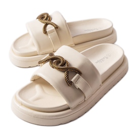 Beige Plateau-Slides von Frédérique