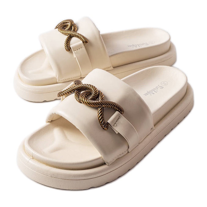 Beige Plateau-Slides von Frédérique